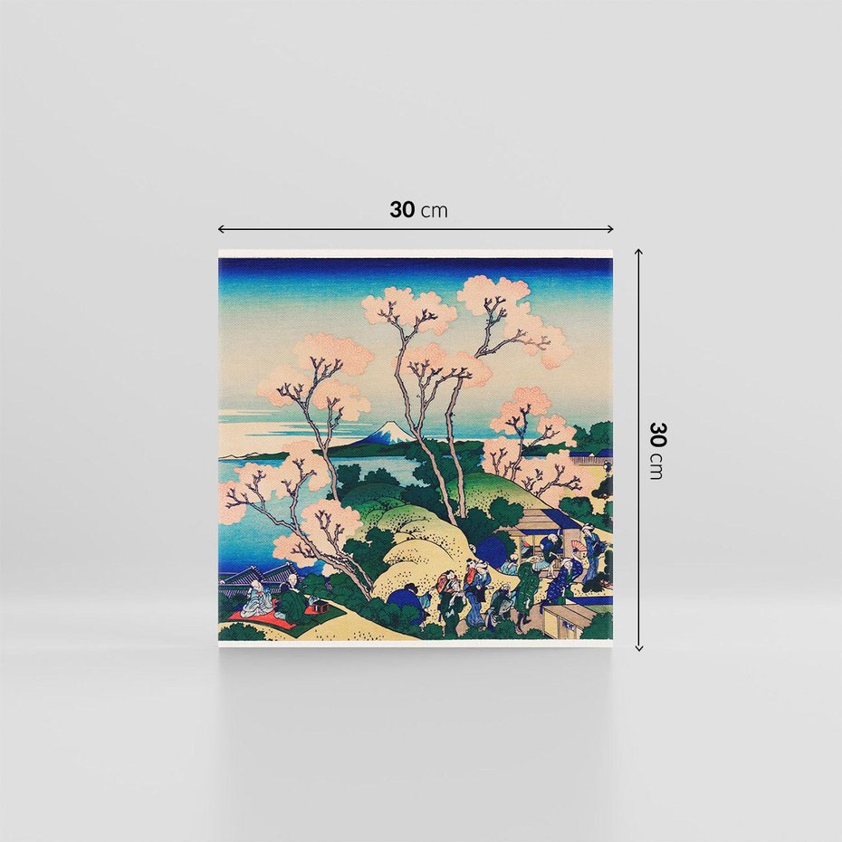 Obraz na płótnie 30x30 - "Goten-Yama Hill, Shinagawa on the Tokaido" Katsushika Hokusai - Reprodukcja - reprodukcja, obraz na płótnie