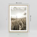 Plakat w ramie 50x70 - Łąka w Klimacie Sepii - suche trawy, łąka - rama drewno