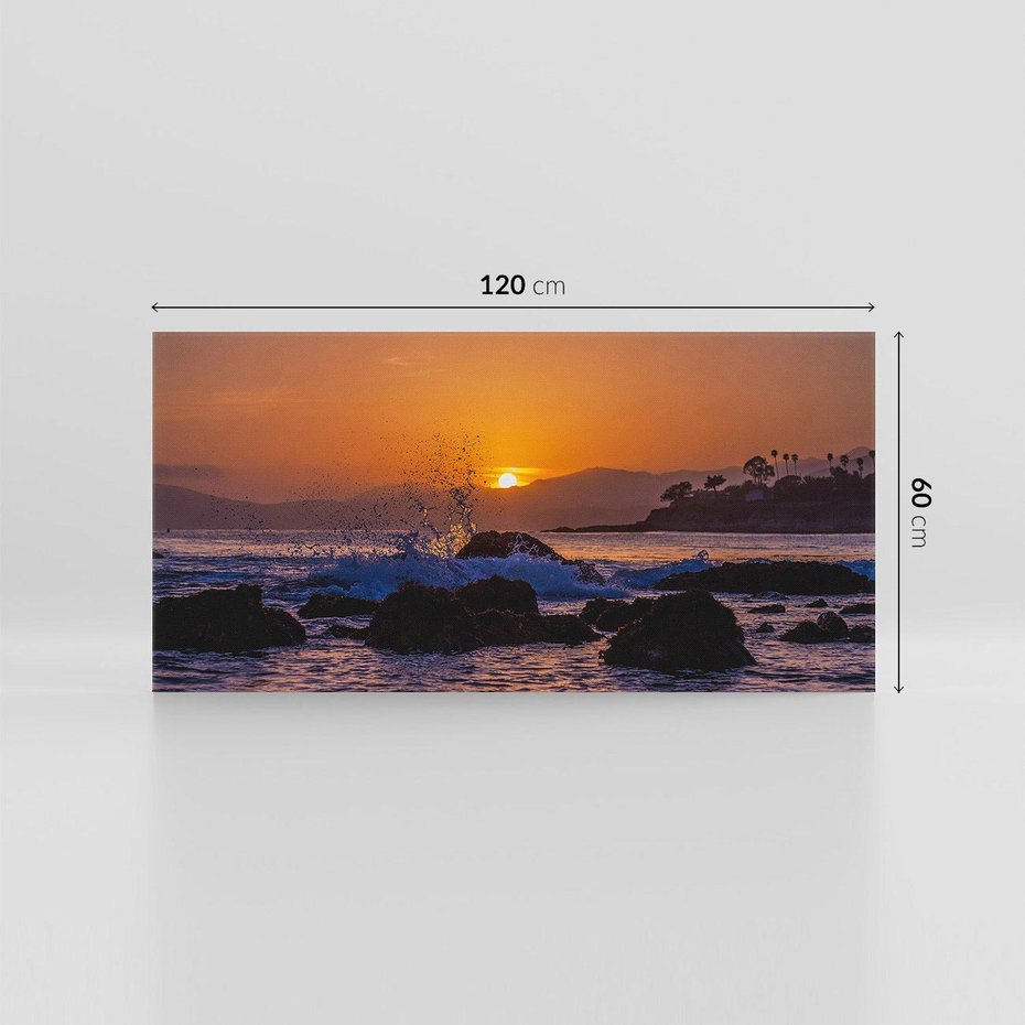 Obraz na płótnie 120x60 - Morze, fale i skały - morze, fale