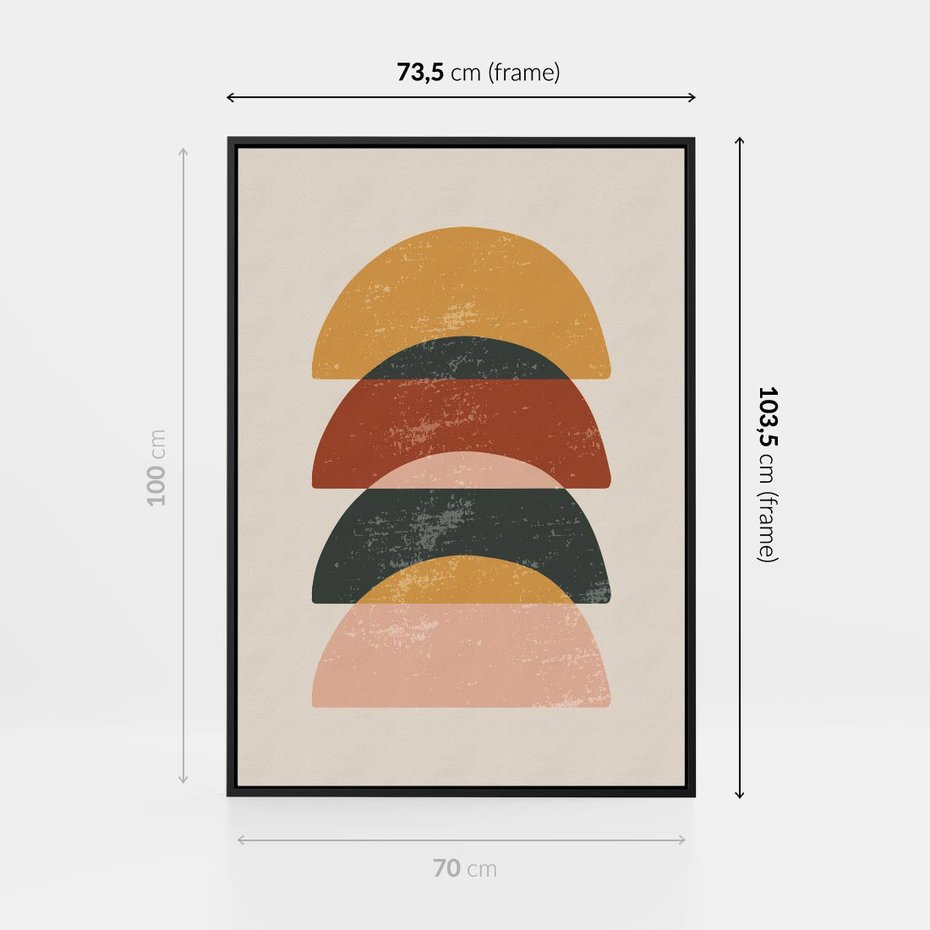 Obraz w ramie 70x100 - Energetyczne Wzory - nowoczesny plakat, abstrakcyjne kształty - rama czarna