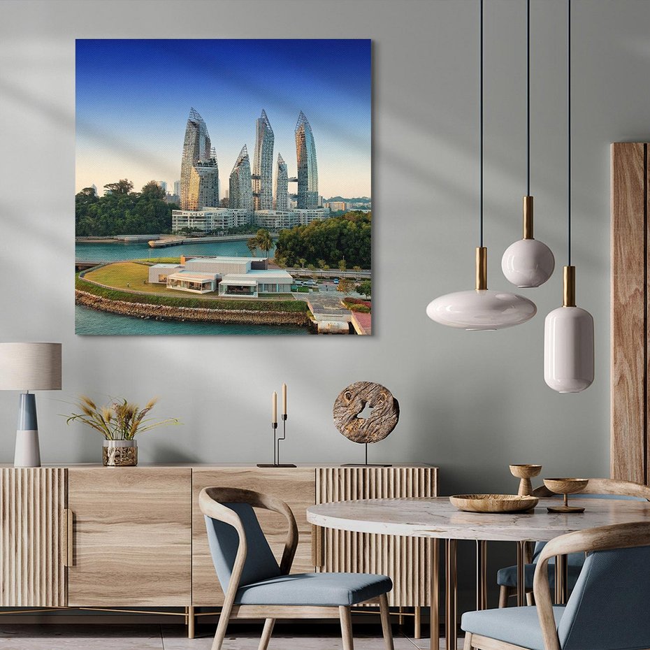 Obraz na płótnie 40x40 - Azja miasto architektonicznej ekstrawagancji - Azja, miasto