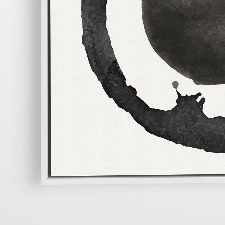 Obraz w ramie 80x80 - Harmonijne Emocje - abstrakcyjne plamy okręgi, akwarelowe - rama biała