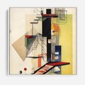 Obraz w ramie 80x80 - Kolorowe Wnętrza Inspiracji - abstrakcyjny obraz, jak kandinsky - rama biała