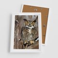 Plakat w ramie 50x70 - Tajemniczy Stróż - sowa, las - rama biała