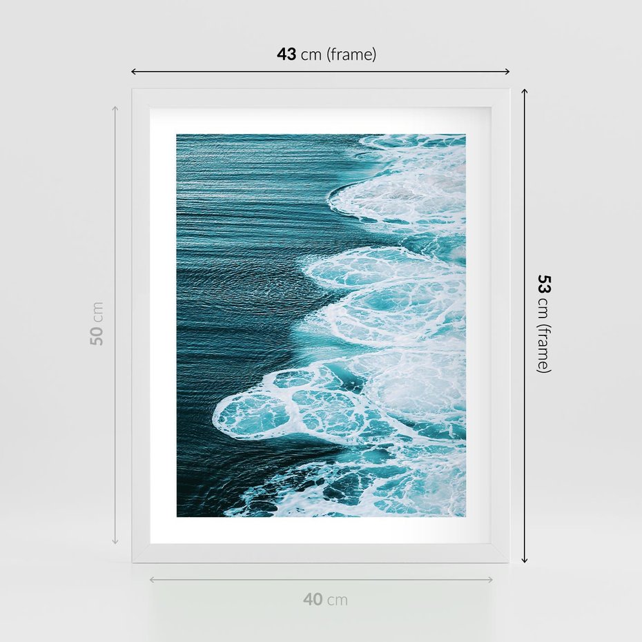 Plakat w ramie 40x50 - Morska potęga - morze, ocean - rama biała