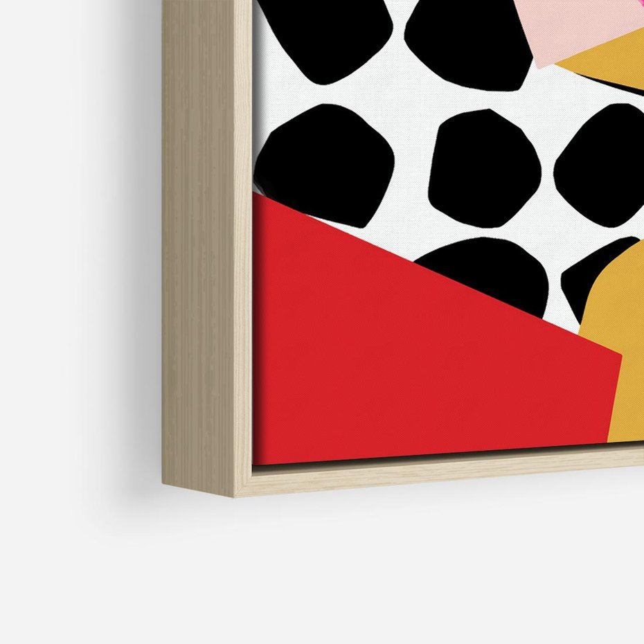 Obraz w ramie 50x50 - Księga Form i Plam - abstrakcyjna kompozycja, różne tekstury - rama drewno