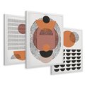 Zestaw obrazy w ramie 50x70 galeria - Geometryczne, figury, boho - rama biała