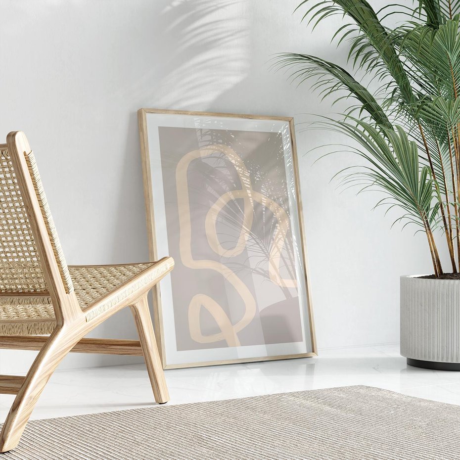 Plakat w ramie 40x50 - Nowoczesne Odbicia - minimalistyczny obraz, nowoczesny - rama drewno