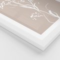 Plakat w ramie 50x70 - Harmonijne Mini Boho - minimalistyczny delikatny obraz, beżowe odcienie - rama biała