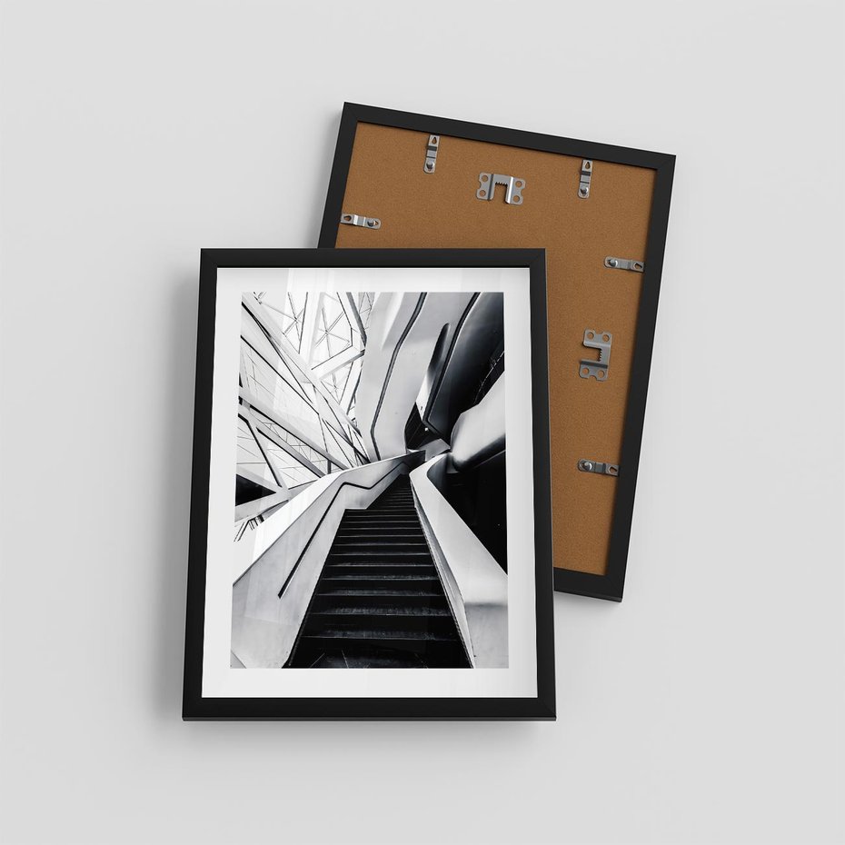 Plakat w ramie 30x40 - Współczesne Kształty - architektura, nowoczesne formy - rama czarna