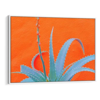 Obraz w ramie 100x70 - Naturalna Harmonia - kaktusy, liście - rama biała