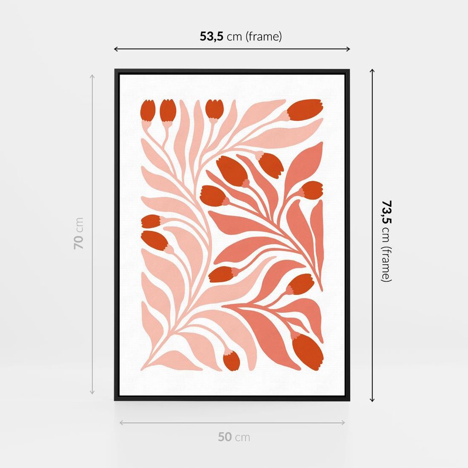 Obraz w ramie 50x70 - Nieskrępowane wyobraźnie kolorów - kwiaty, pastelowe kolory - rama czarna