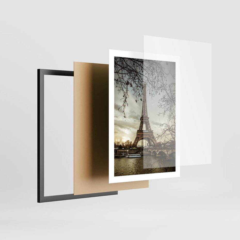 Plakat w ramie 50x70 - Uroczystość w Paryżu - Paryż, wieża - rama czarna