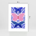 Plakat bez ramy 50x70 - Delikatna Symfonia Natury - motyle, rośliny