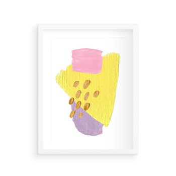 Plakat w ramie 40x50 - Refleksje Akwarelowych Widoków - akwarela, minimalizm - rama biała