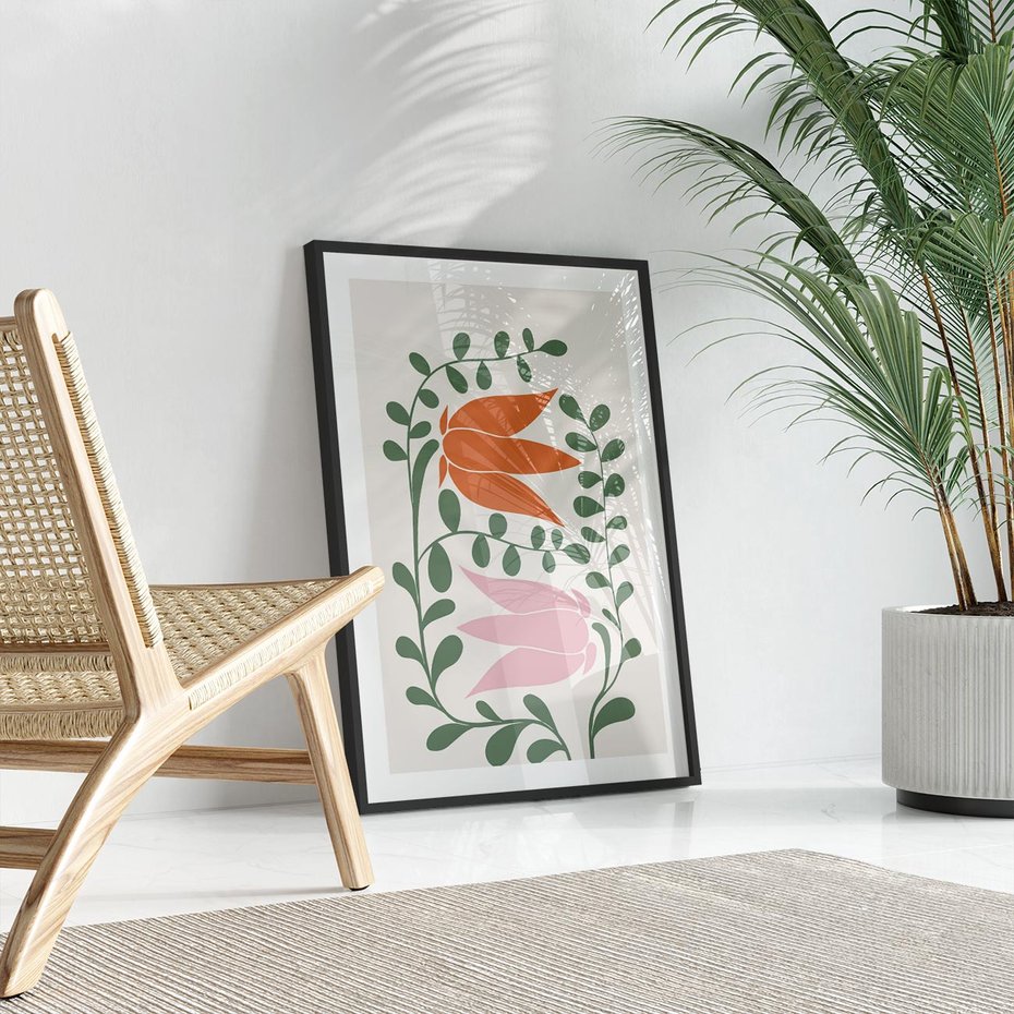 Plakat bez ramy 40x50 - Rozkwitające Kontury - plakat, kwiaty