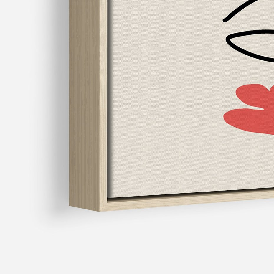 Obraz w ramie 80x120 - Impresje Plam - abstrakcyjny obraz, przypomina twarz - rama drewno