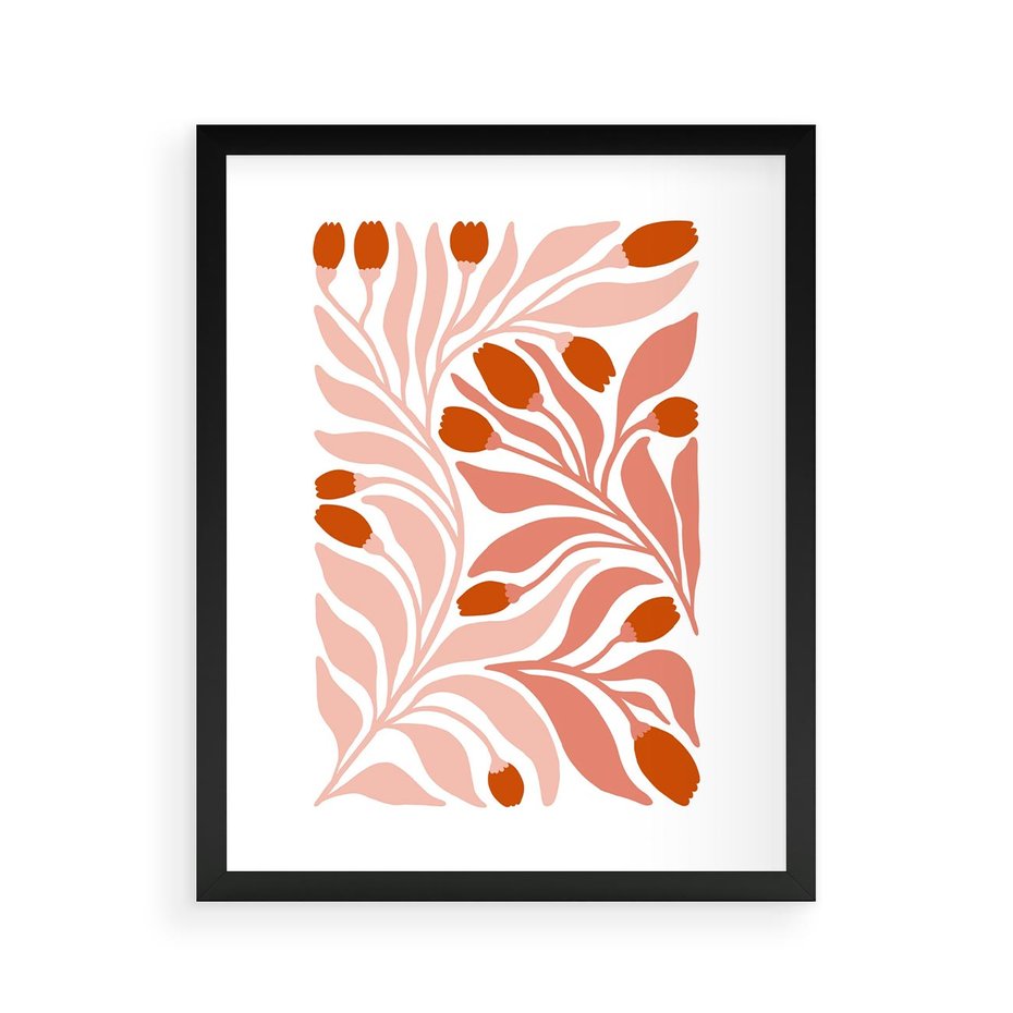 Plakat w ramie 40x50 - Nieskrępowane wyobraźnie kolorów - kwiaty, pastelowe kolory - rama czarna