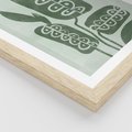 Plakat w ramie 50x70 - Nurtująca Zieleń - abstrakcyjny zielony motyw, skandynawski design - rama drewno