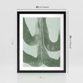 Plakat w ramie 40x50 - Nurtująca Kompozycja Zieleni - abstrakcyjne delikatne zielone linie, podobne do gałęzi kwiatów - rama czarna
