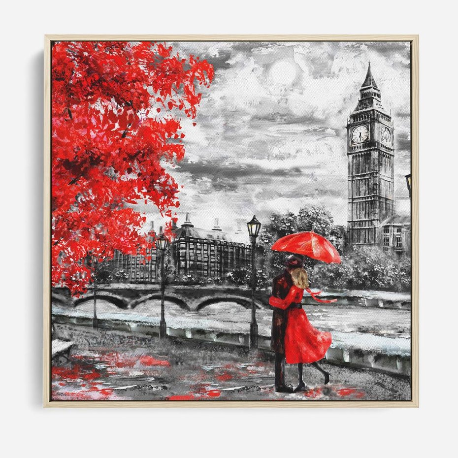 Obraz w ramie 50x50 - Big Ben w Londynie - londyn, big ben - rama drewno