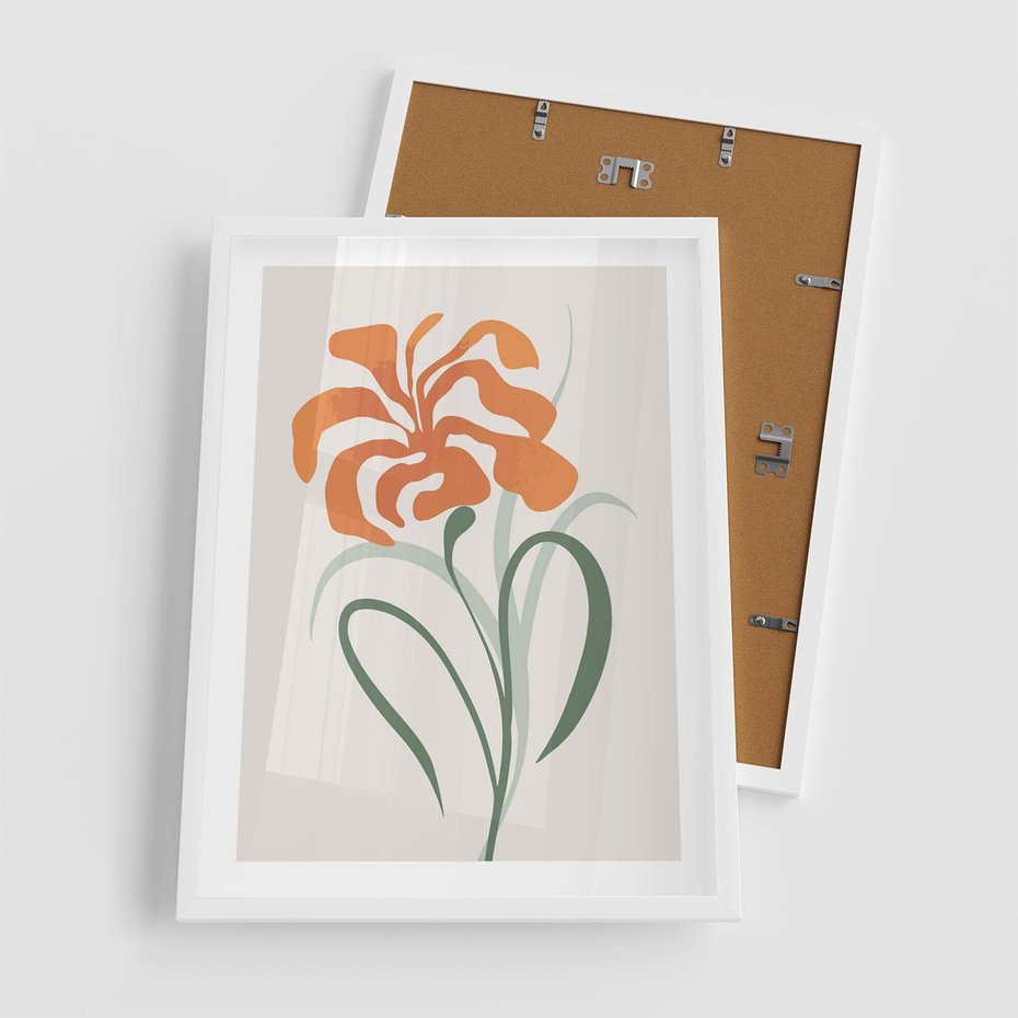 Plakat w ramie 50x70 - Kwiatowe Harmonie - kwiat, sztuka nowoczesna - rama biała