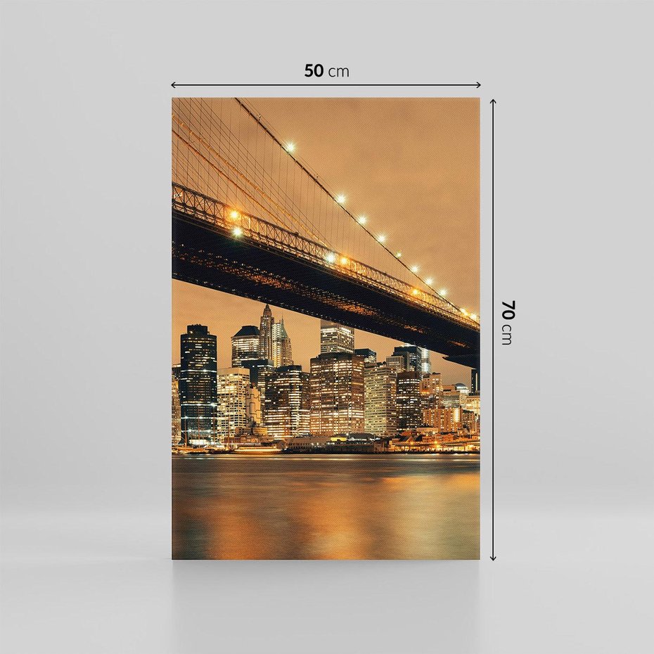 Obraz na płótnie 50x70 - magiczne połączenie miast - most, Nowy Jork
