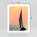 Plakat bez ramy 40x50 - Żaglówka na Horyzoncie - żaglówka, jacht