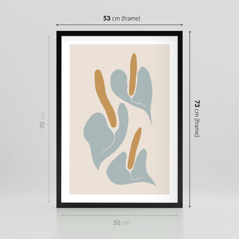 Plakat w ramie 50x70 - Kwiaty Pasteli - kwiaty, nowoczesne i minimalistyczne - rama czarna