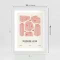 Plakat w ramie 30x40 - Nowoczesna Miłość - nowoczesna grafika, pastelowe kolory - rama biała