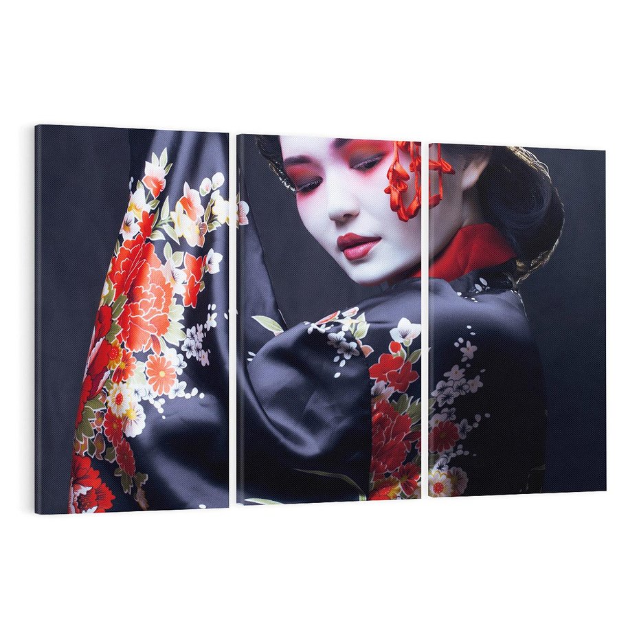 Obraz na płótnie 120x80 - Elegancka japońska gejsza - japońska, gejsza