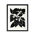 Plakat w ramie 40x50 - Ruchome szkicowe odbicia - czarno biała grafika, roślinność - rama czarna