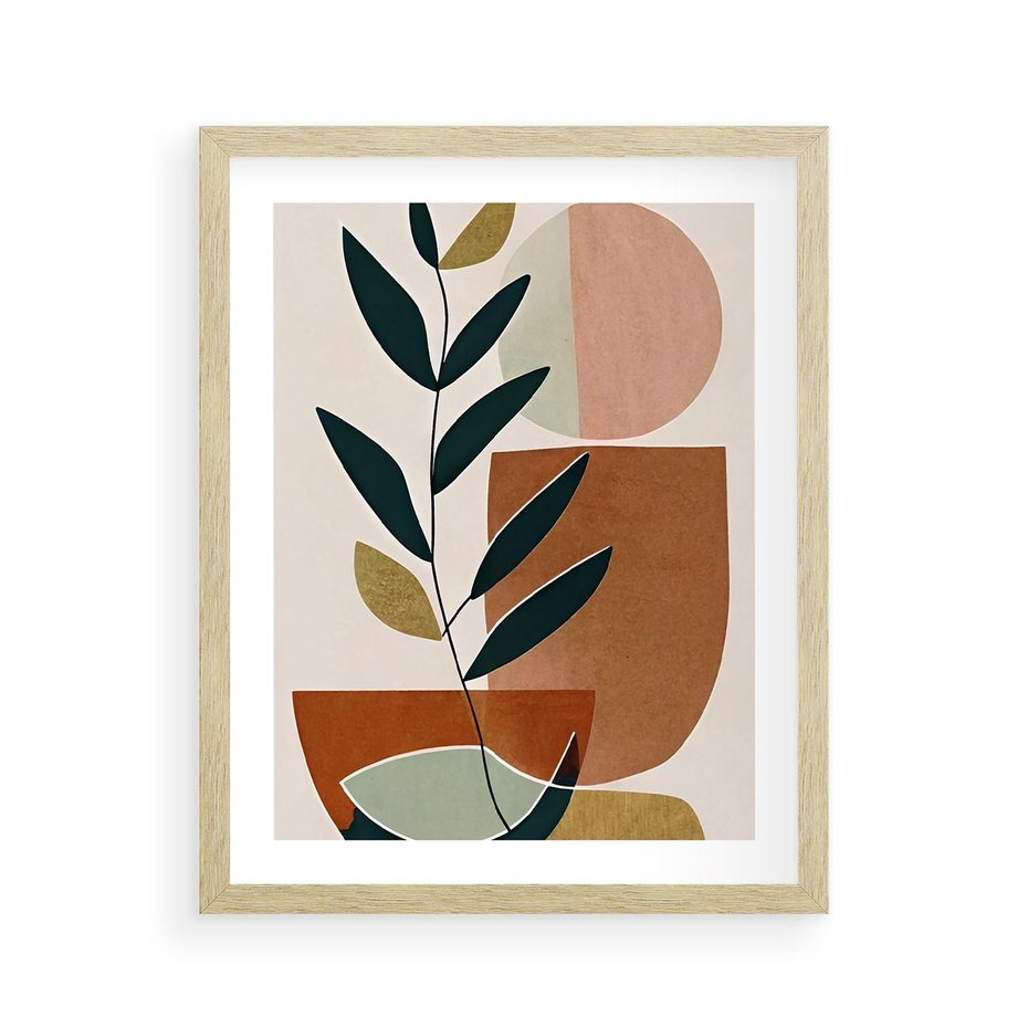 Plakat w ramie 40x50 - Boho Taniec Stylu - boho obraz, abstrakcja - rama drewno