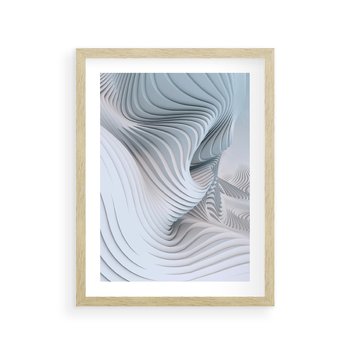 Plakat w ramie 30x40 - Abstrakcyjne Przestrzenie - geometria, 3D - rama drewno