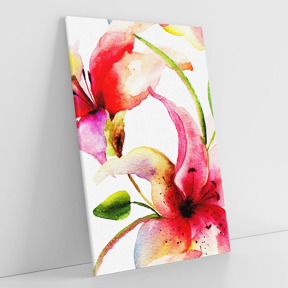 Obraz na płótnie 80x120 - Kwiaty w akwareli - delikatne piękno - kwiaty, akwarela