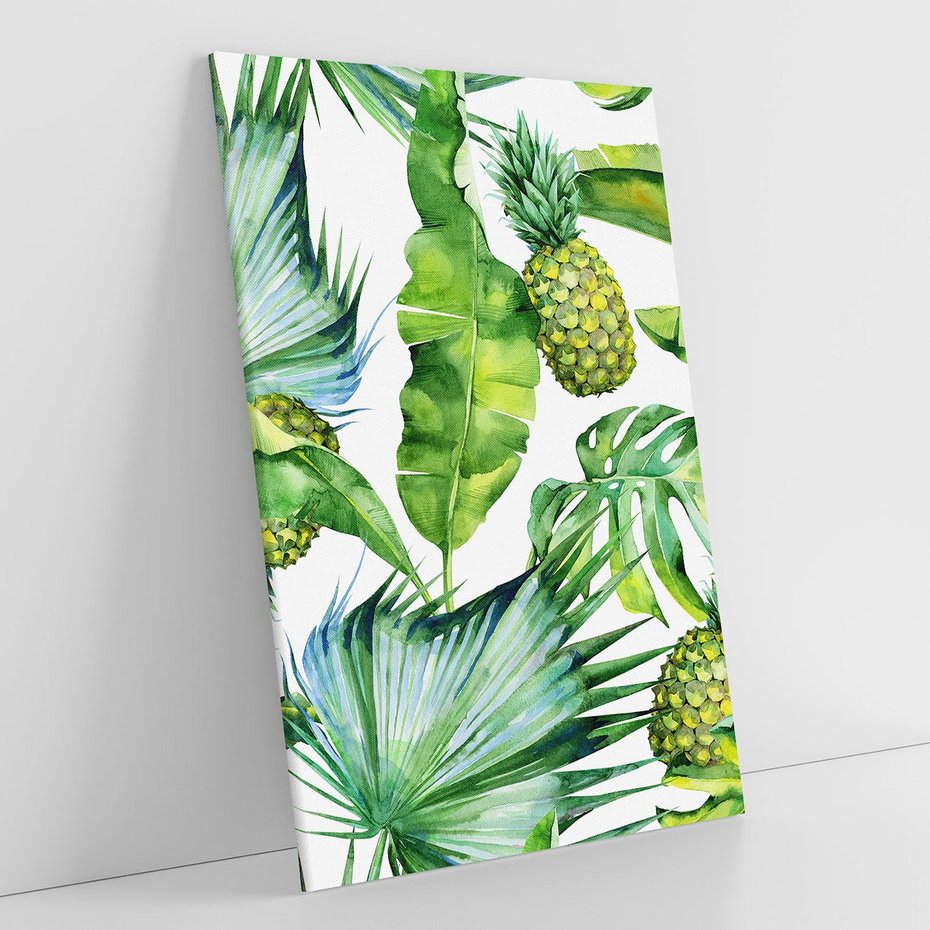 Obraz na płótnie 80x120 - Oaza Natury - liście, tropikalne