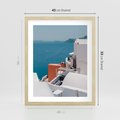 Plakat w ramie 40x50 - Magiczna Wyspa na Twojej Ścianie - Santorini, wyspa - rama drewno