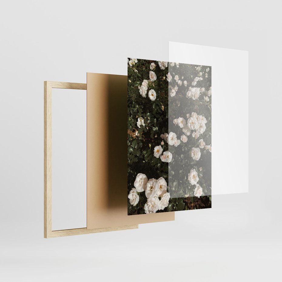 Zestaw obrazy w ramie 30x40 galeria - Boho, kwiaty, suche, trawy - rama drewno