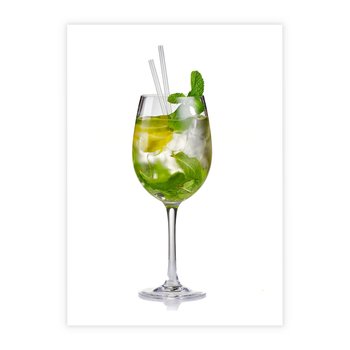 Plakat bez ramy 50x70 - Limonkowy drink w letnim stylu - drink, limonka