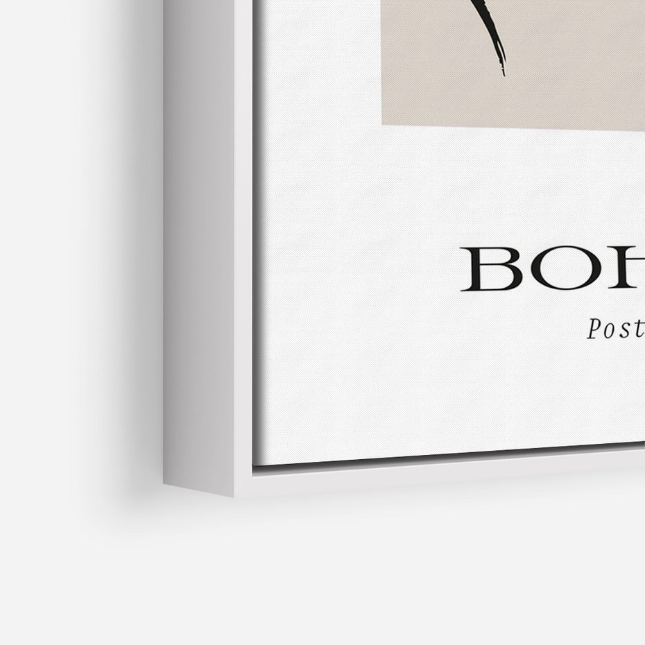 Obraz w ramie 80x120 - Echa Nieznanych Konturów - boho plakat, typografia - rama biała