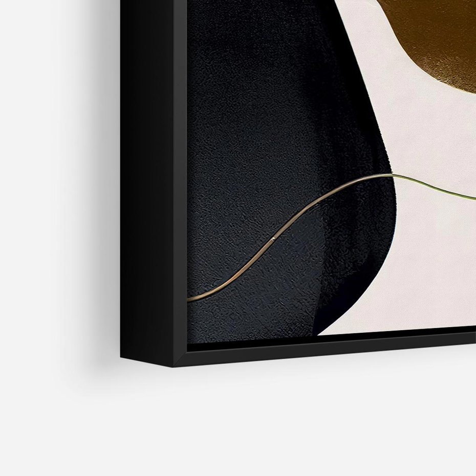 Obraz w ramie 50x50 - Wibracje uczuć i emocji - nieregularne plamy, czarny - rama czarna