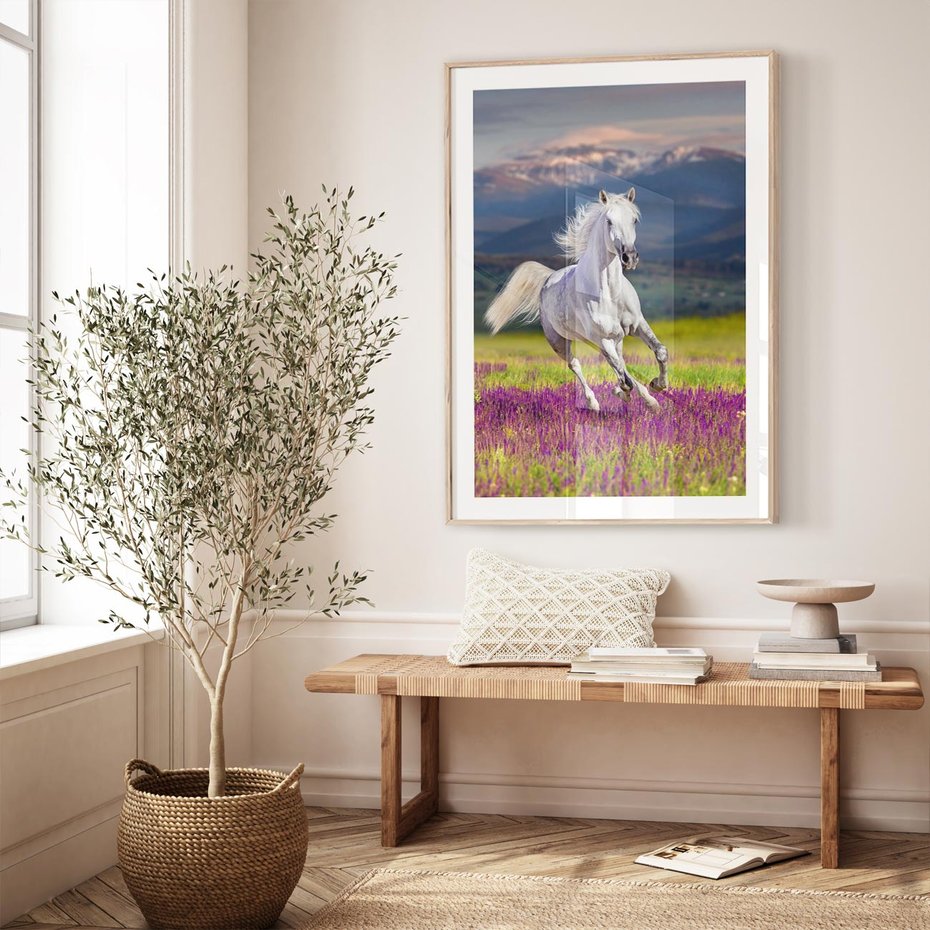 Plakat w ramie 50x70 - Koń Góry: Spotkanie z Wielką Przyrodą - koń, góry - rama drewno