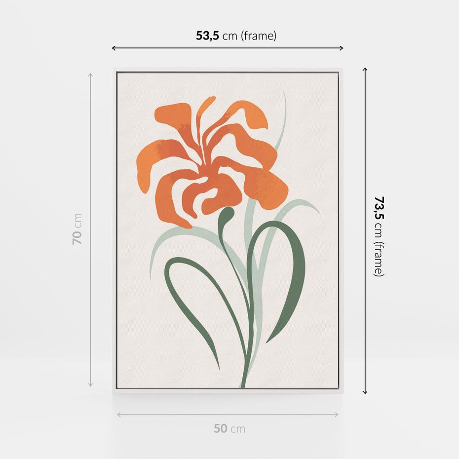 Obraz w ramie 50x70 - Kwiatowe Harmonie - kwiat, sztuka nowoczesna - rama biała
