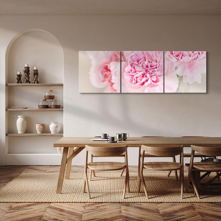 Obraz na płótnie 90x30 - Kwiatowe Rytmy - kwiat, kwiaty