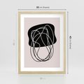 Plakat w ramie 30x40 - Abstrakcyjne Harmonie - abstrakcyjne szkicowane linie, minimalizm - rama drewno