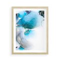 Plakat w ramie 50x70 - Elegancja Marmuru - marmur, błękit - rama drewno