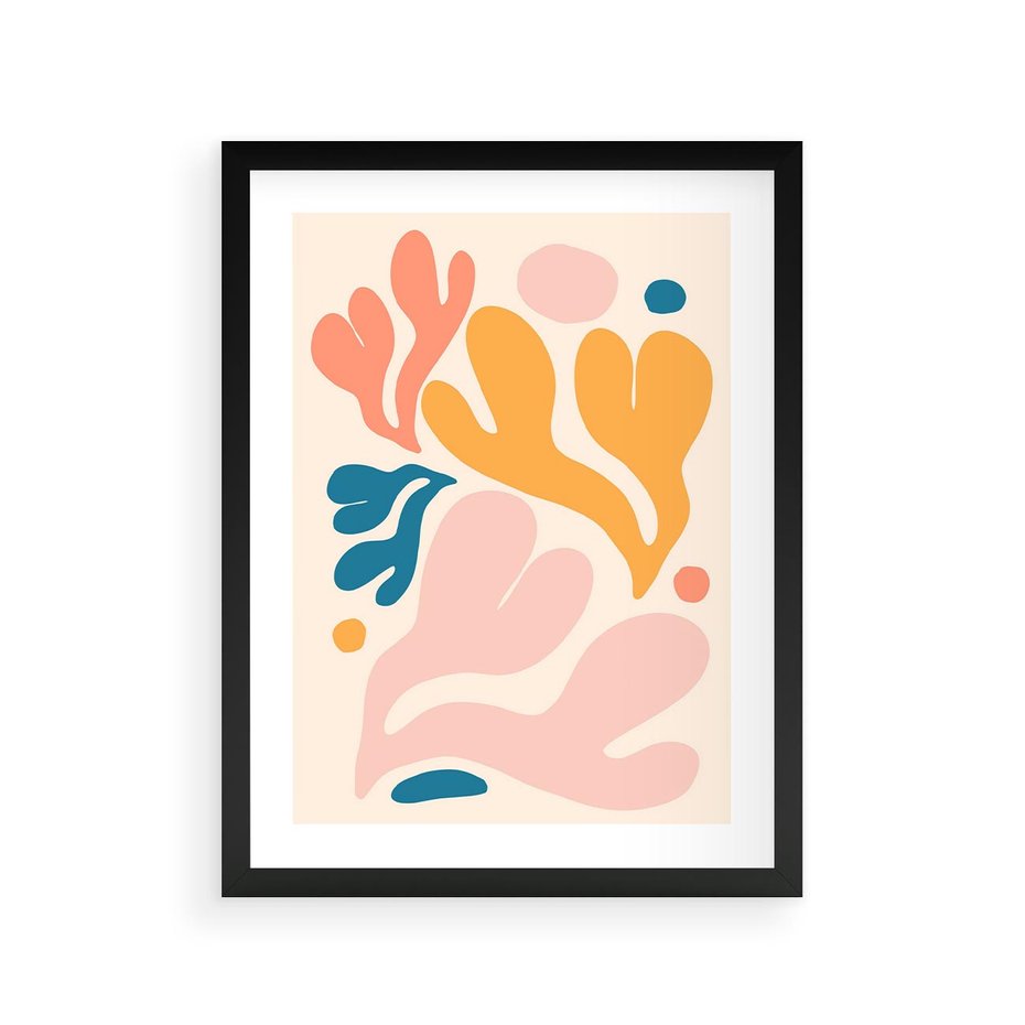 Plakat w ramie 30x40 - Granice Inspiracji - abstrakcyjne dziwne formy, nowoczesny plakat - rama czarna