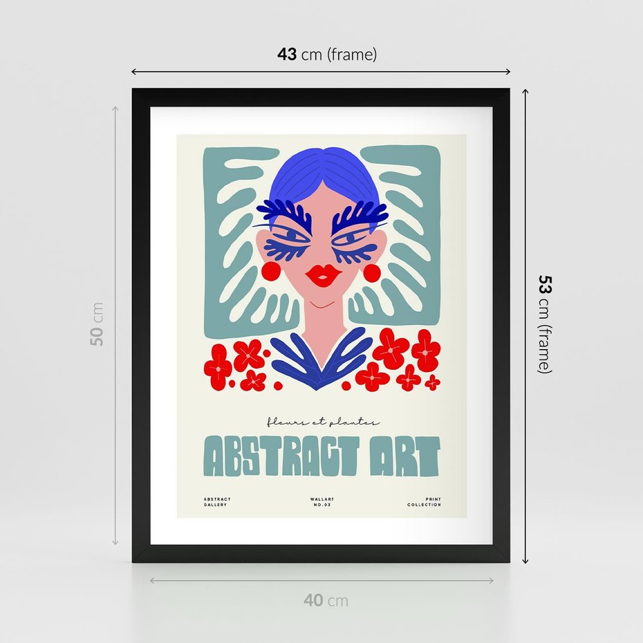 Plakat w ramie 40x50 - Podróżne Impulsy - abstrakcja, kobieta - rama czarna