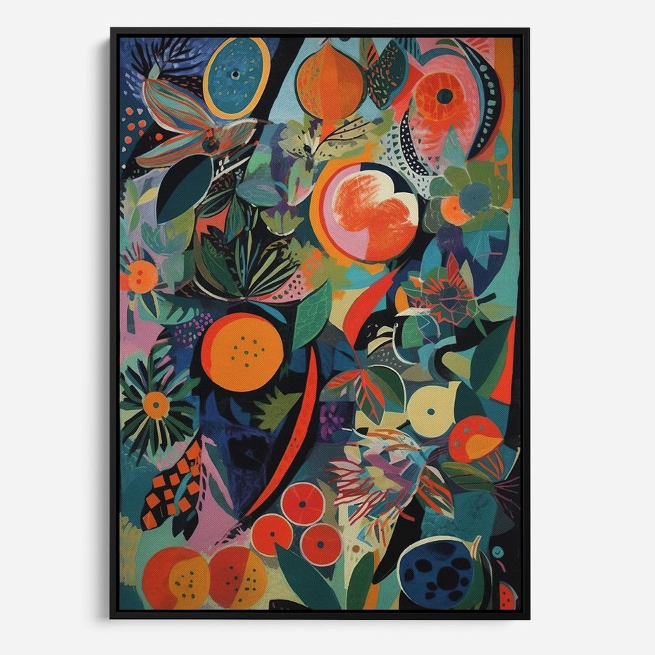 Obraz w ramie 70x100 - Echa Nietuzinkowych Wzorców - abstrakcyjny obraz olejny, jak picasso - rama czarna