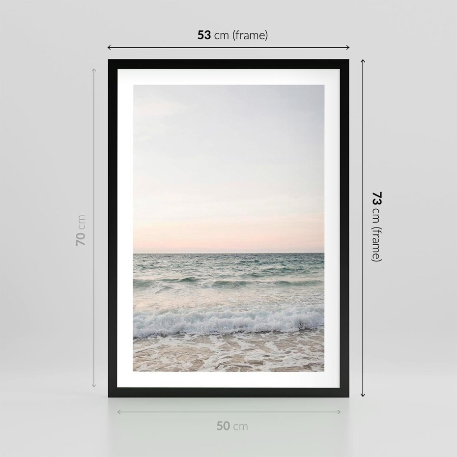 Plakat w ramie 50x70 - Morze i Fale - morze, fale - rama czarna
